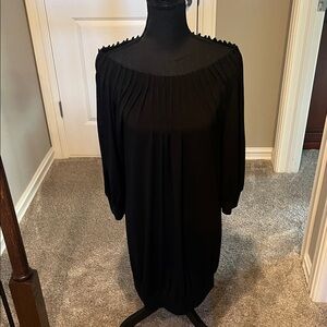 Enfocus Studio Black Off-Shoulder Mini Dress